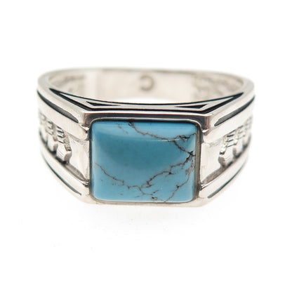 Chimoda 925 Sterling Silver Real Turquoise Arrow Ring Size 13