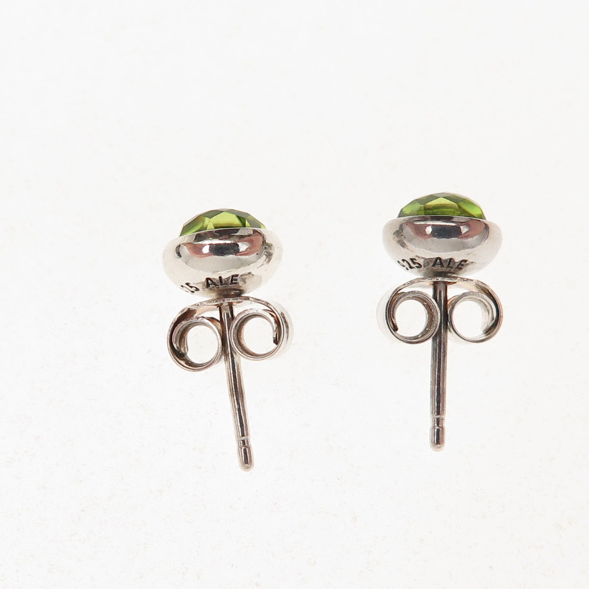 Pandora 925 Sterling Silver Real Peridot August Birthday Blooms Stud Earrings