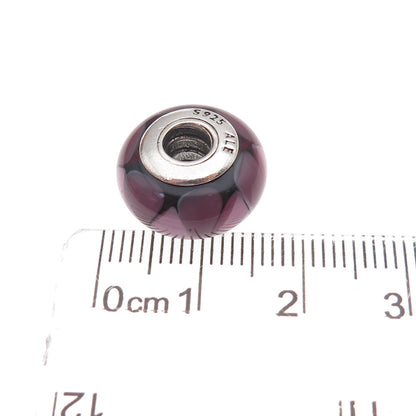 Pandora 925 Sterling Silver Murano Glass Slide Bead Charm