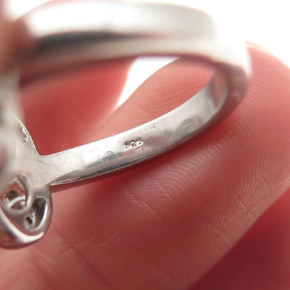 Jane Seymour 925 Sterling Silver Real Diamond Open Heart Ring Size 6.75
