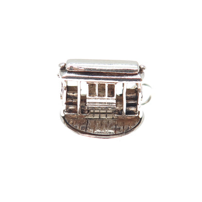 925 Sterling Silver Vintage San Francisco Cable Car Mini 3D Charm Pendant