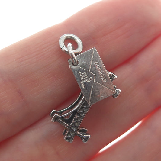 BELL TRADING POST 925 Sterling Vintage Mackinac Bridge Oxidized Charm Pendant