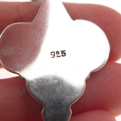 925 Sterling Silver Vintage Real Moonstone Moon Goddess Granulated Charm Pendant
