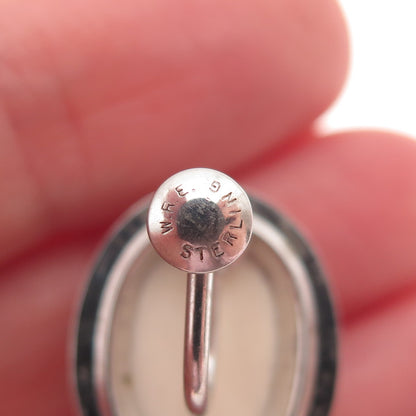 WRE W.E. Richards 925 Sterling Silver Vintage Minutemen Screw Back Earrings