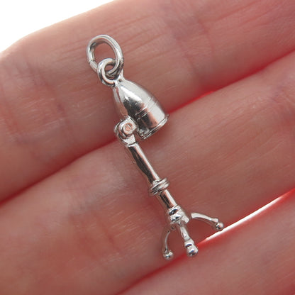 WELLS 925 Sterling Silver Vintage Salon Hairdryer Movable Minimalist 3D Pendant