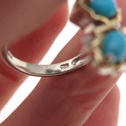 Chuck Clemency Sterling Silver 2-Tone Real Sleeping Beauty Turquoise Ring Size 8