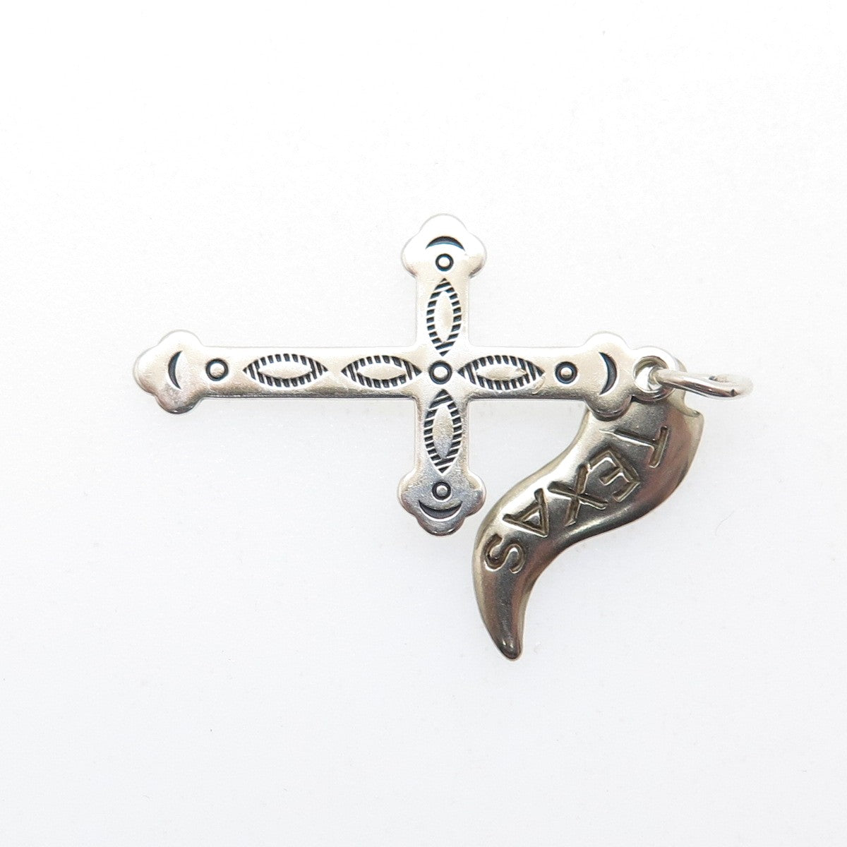 WHEELER MFG CO. Old Pawn 925 Sterling Silver Vintage Texas Cross Charm Pendant