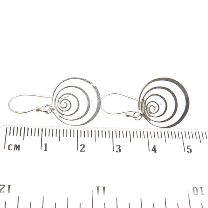 925 Sterling Silver Spiral Drop Dangling Earrings