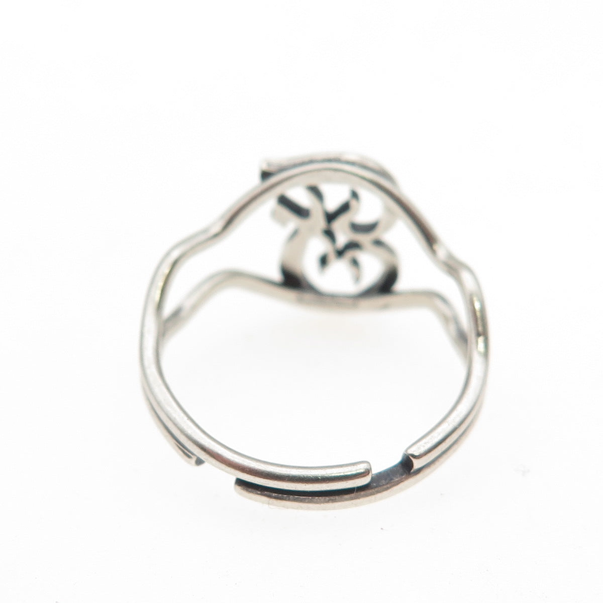 BEAU 925 Sterling Silver Vintage Letter F Initial Adjustable Ring Size 6.25