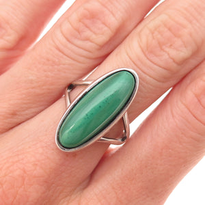 Thomas Singer Old Pawn 925 Sterling Silver Vintage Malachite Tribal Ring Size 7