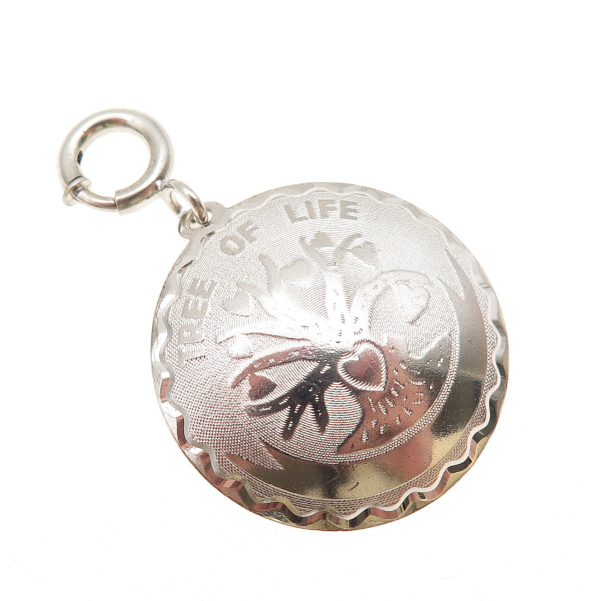 JewelArt 925 Sterling Silver Antique Art Deco Tree of Life Spring Ring Pendant