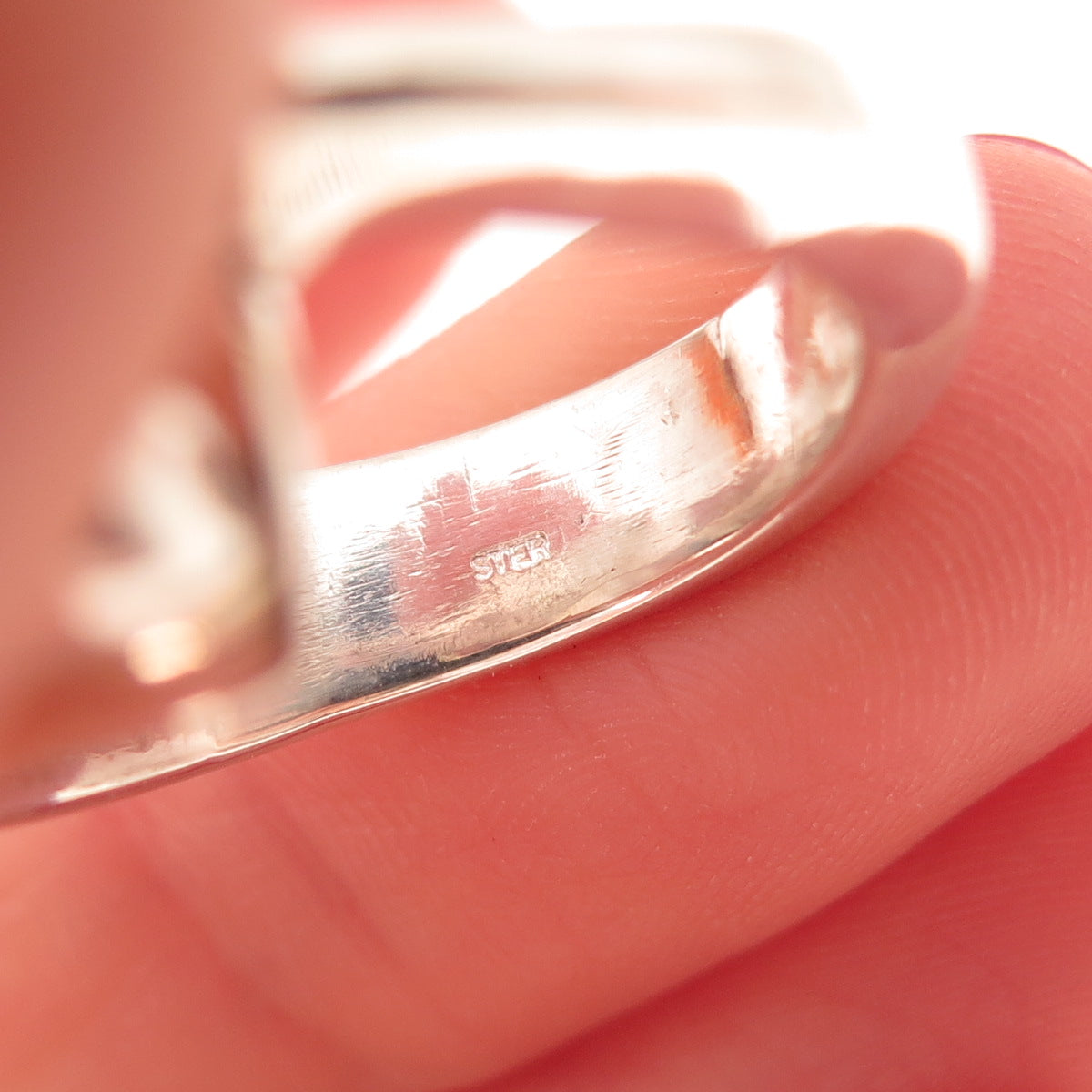 925 Sterling Silver Vintage Modernist Ring Size 7.25
