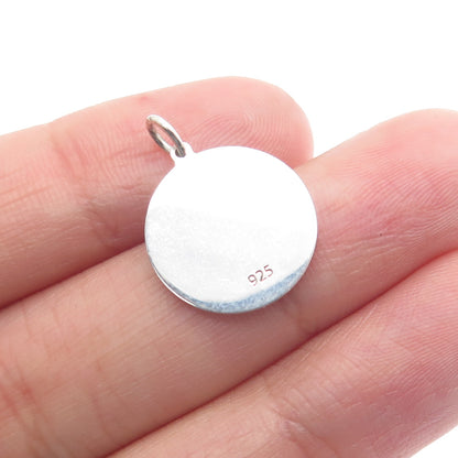 925 Sterling Silver Pink Enamel "It's A Girl" Round Tag Minimalist Charm Pendant