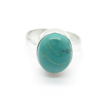 925 Sterling Silver Vintage Real Kingman Turquoise Ring Size 7.25