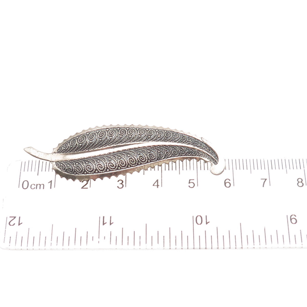 BEAU 925 Sterling Silver Vintage Feather Oxidized Pin Brooch