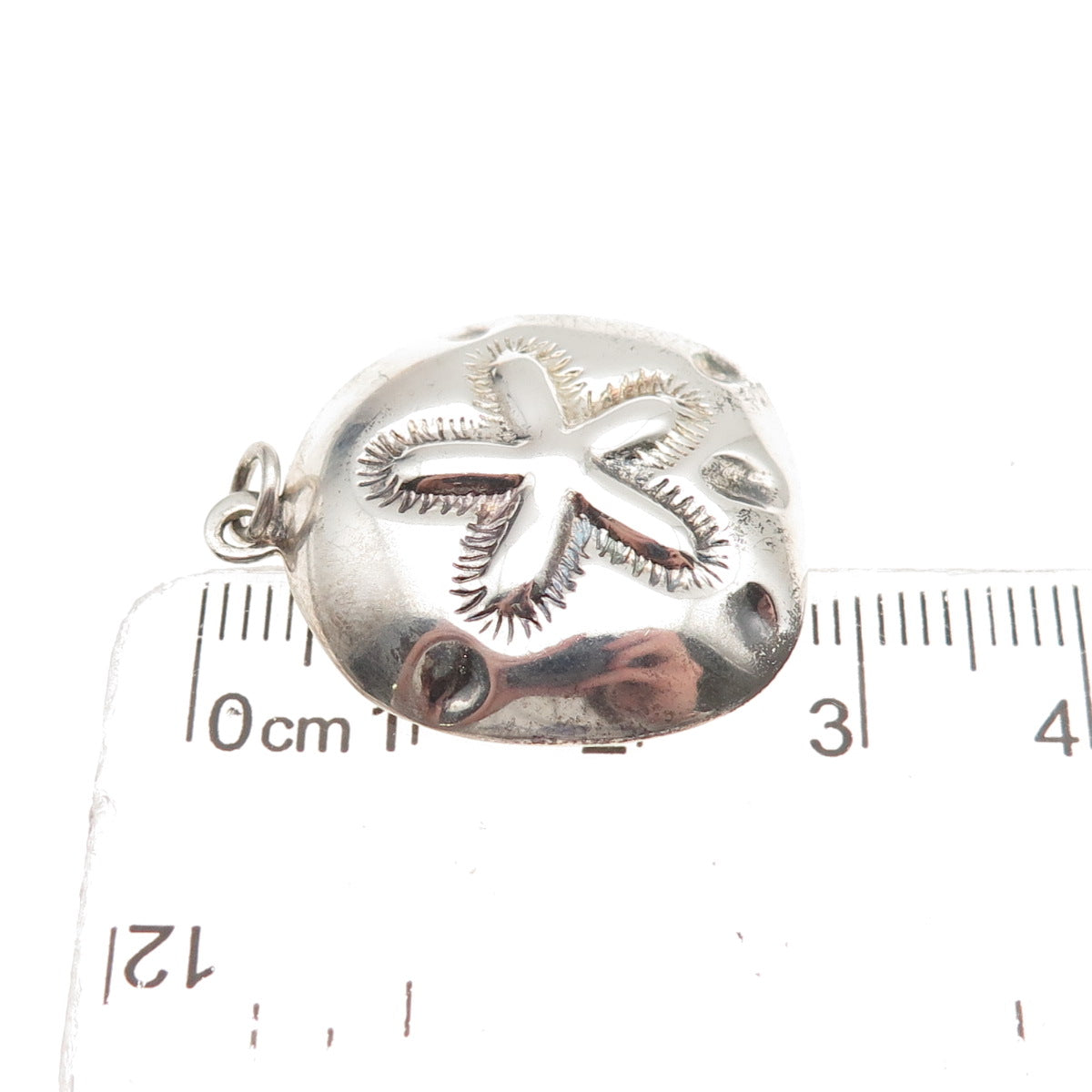 SX Sally C 925 Sterling Silver Vintage Sand Dollar Charm Pendant