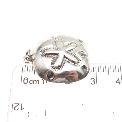 SX Sally C 925 Sterling Silver Vintage Sand Dollar Charm Pendant