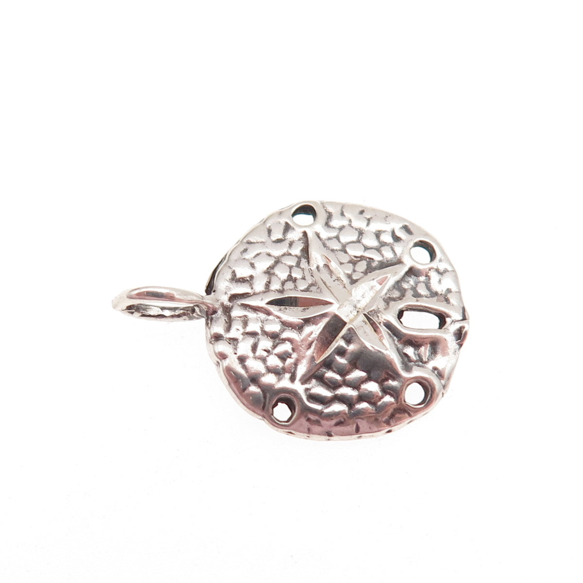 925 Sterling Silver Vintage Sand Dollar Oxidized Charm Pendant