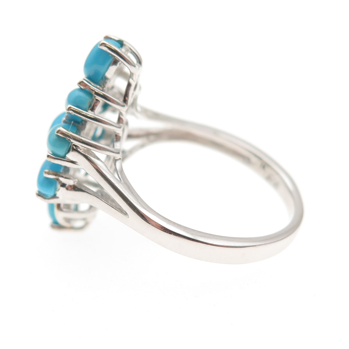 Chuck Clemency 925 Sterling 2-Tone Real Sleeping Beauty Turquoise Ring Size 8.25