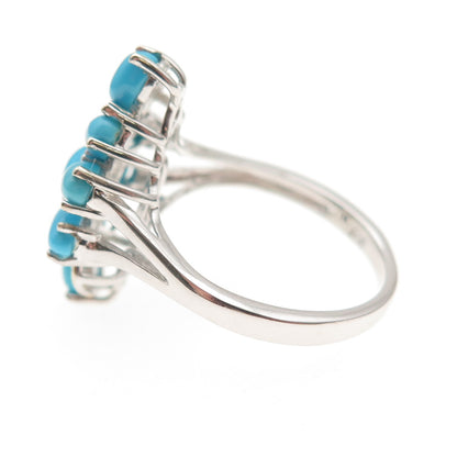 Chuck Clemency 925 Sterling 2-Tone Real Sleeping Beauty Turquoise Ring Size 8.25