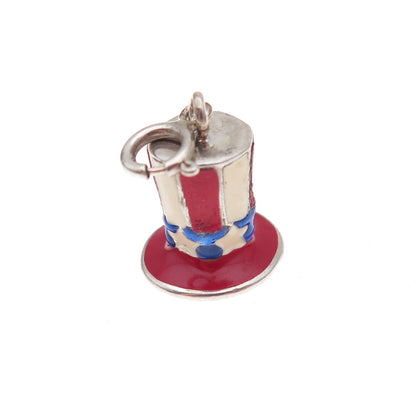 Ross Simons 925 Sterling Silver Vintage Enamel Sam’s Hat 3D Charm Pendant