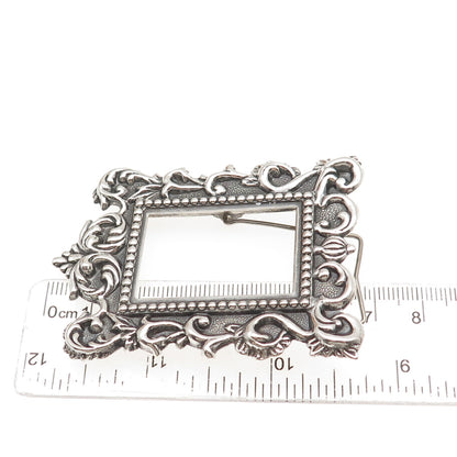 SENER 900 Silver Vintage Oxidized Repousse Floral Picture Frame