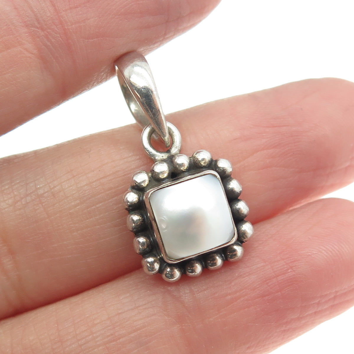 SILPADA 925 Sterling Silver Vintage Real Pearl Beaded Pendant