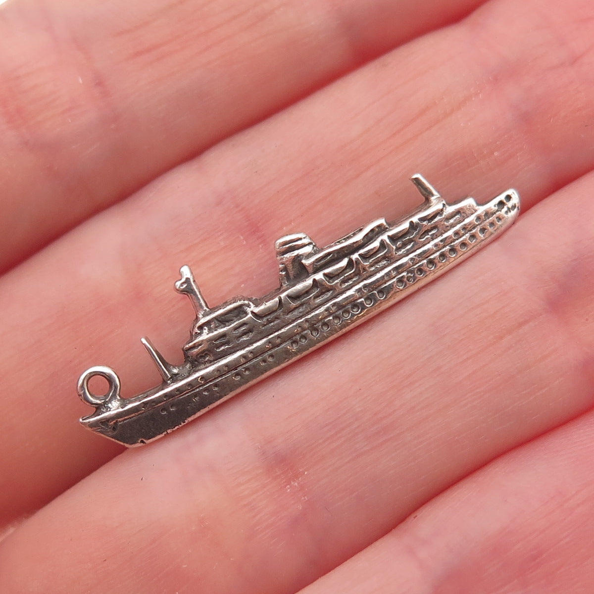 925 Sterling Silver Vintage SS Statendam Transatlantic Liner Charm Pendant