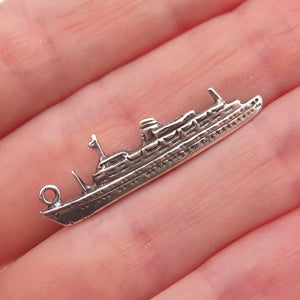 925 Sterling Silver Vintage SS Statendam Transatlantic Liner Charm Pendant