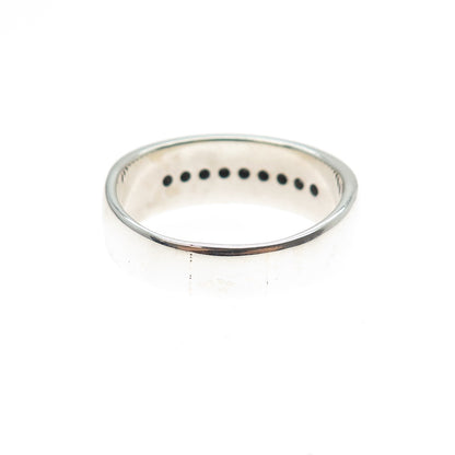 925 Sterling Silver Real Round-Cut Black Diamond Ring Size 13