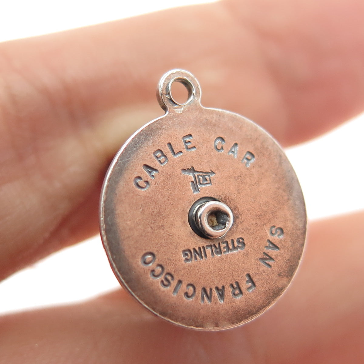 BELL TRADING POST 925 Sterling Silver Vintage SF Cable Car Mini 3D Charm Pendant