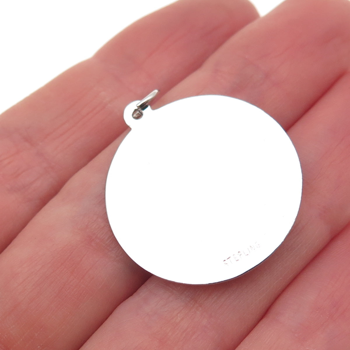 925 Sterling Silver Vintage Rhinestone Santa Merry Christmas Charm Pendant