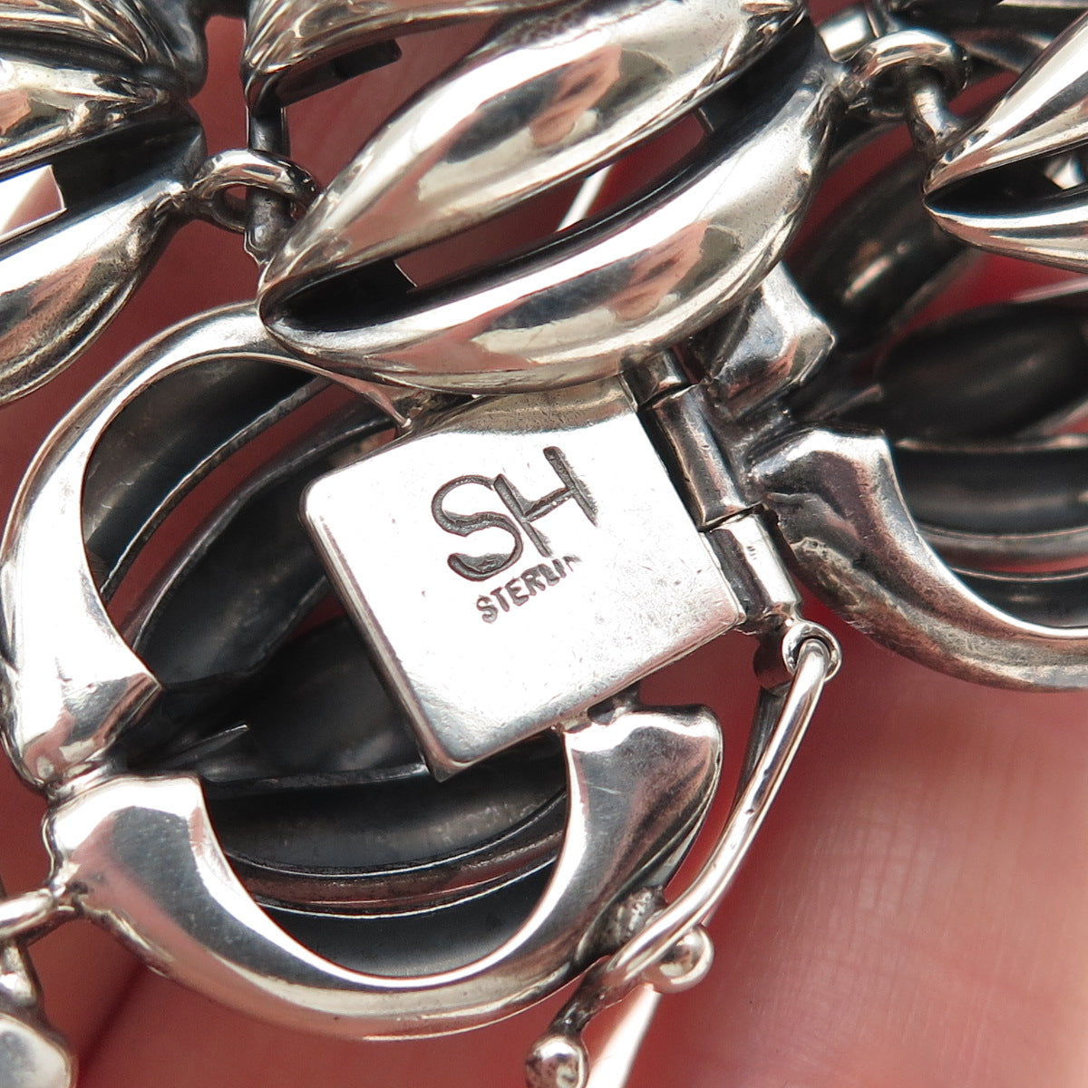 Shirley Henry Sterling Silver Vintage Modernist Heavy 103.8g Chain Necklace 16"