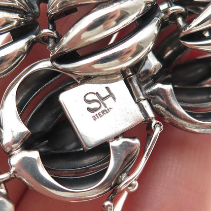 Shirley Henry Sterling Silver Vintage Modernist Heavy 103.8g Chain Necklace 16"