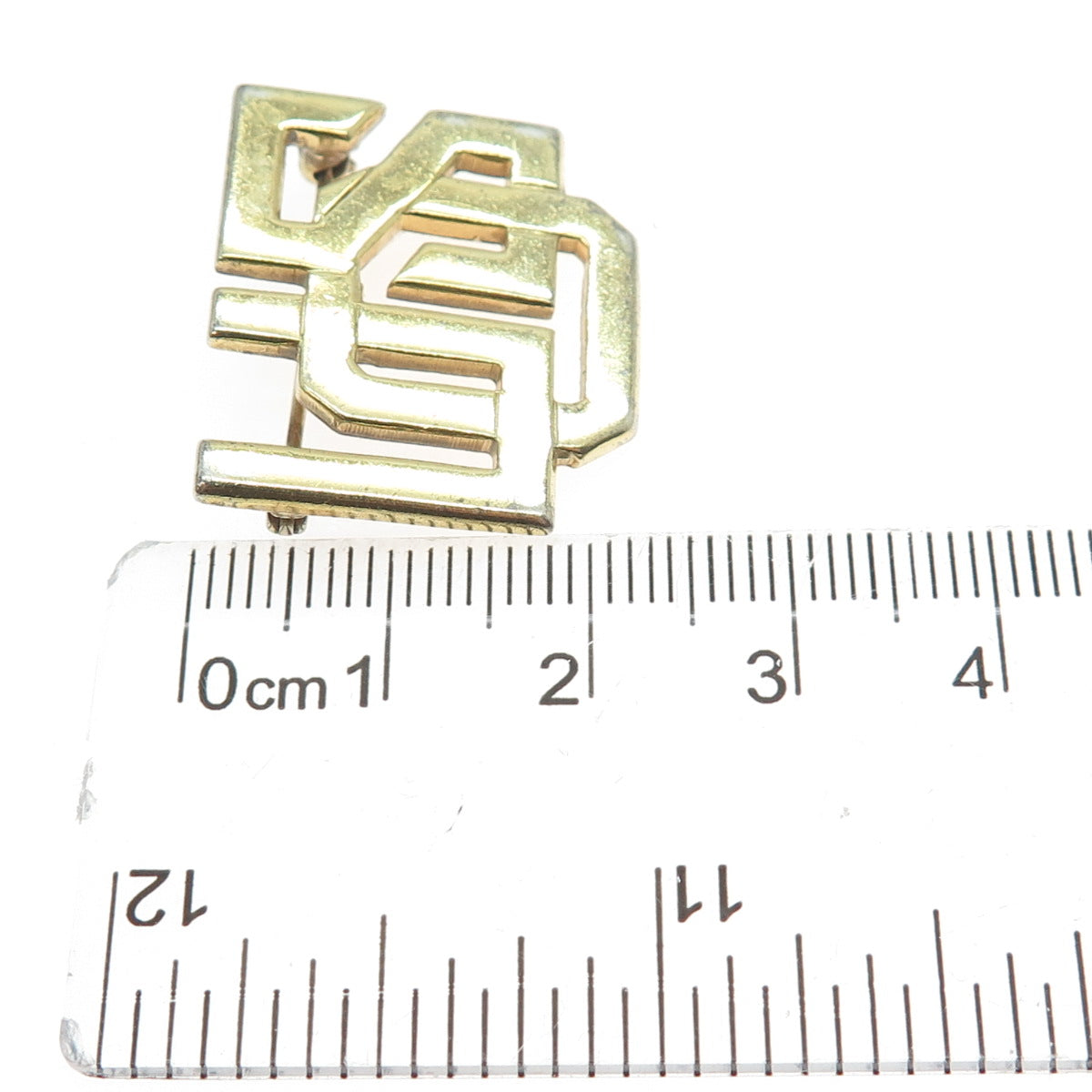 925 Sterling Silver Gold Plated Vintage USO United Service Organization Brooch