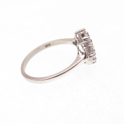 Chuck Clemency 925 Sterling Silver Round-Cut C Z Ring Size 8