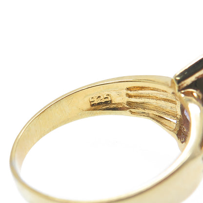 925 Sterling Silver Gold Plated Marquise-Cut Lavender C Z Ring Size 8
