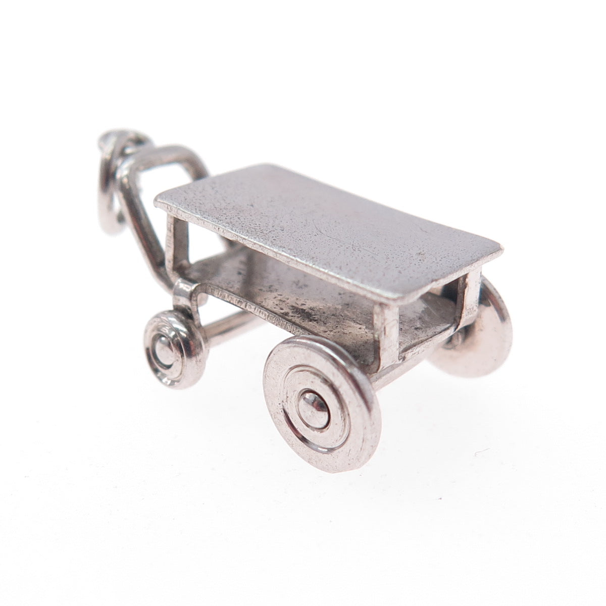 925 Sterling Silver Antique Art Deco Wagon / Trolley Mini 3D Charm Pendant