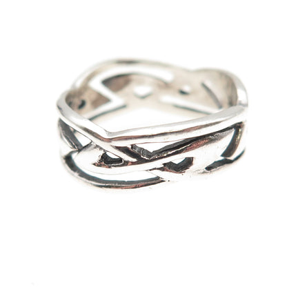 Sidney Evan 925 Sterling Silver Vintage Celtic Oxidized Band Ring Size 5.75