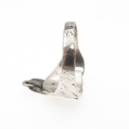925 Sterling Silver Vintage Elephant Oxidized Ring Size 5.25