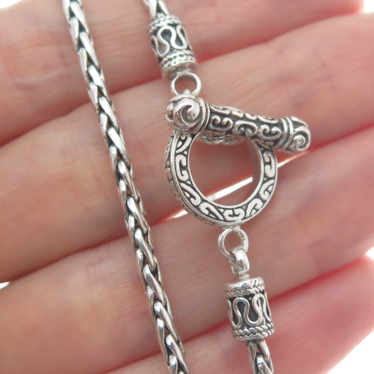 EFFY 925 Sterling Silver Spiga Chain Necklace 18"