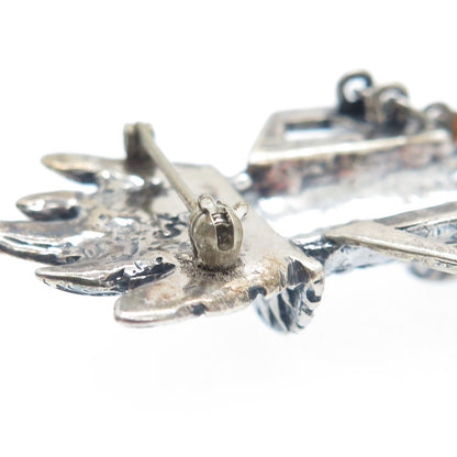 ROBERT SHIELDS Old Pawn Sterling Multi-Crystal Kachina Brooch (missing 1 arrow)