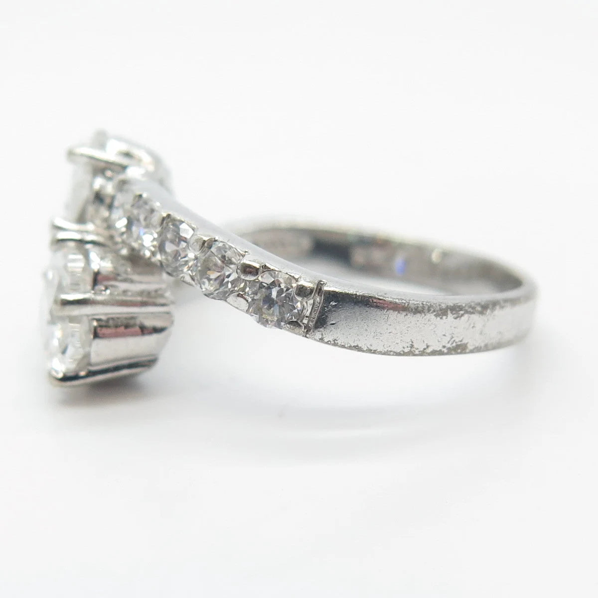 925 Sterling Silver Pave C Z Ring Size 9