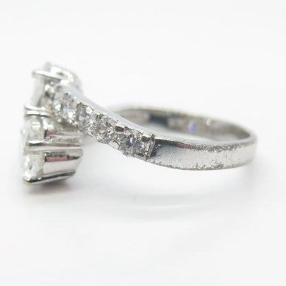 925 Sterling Silver Pave C Z Ring Size 9