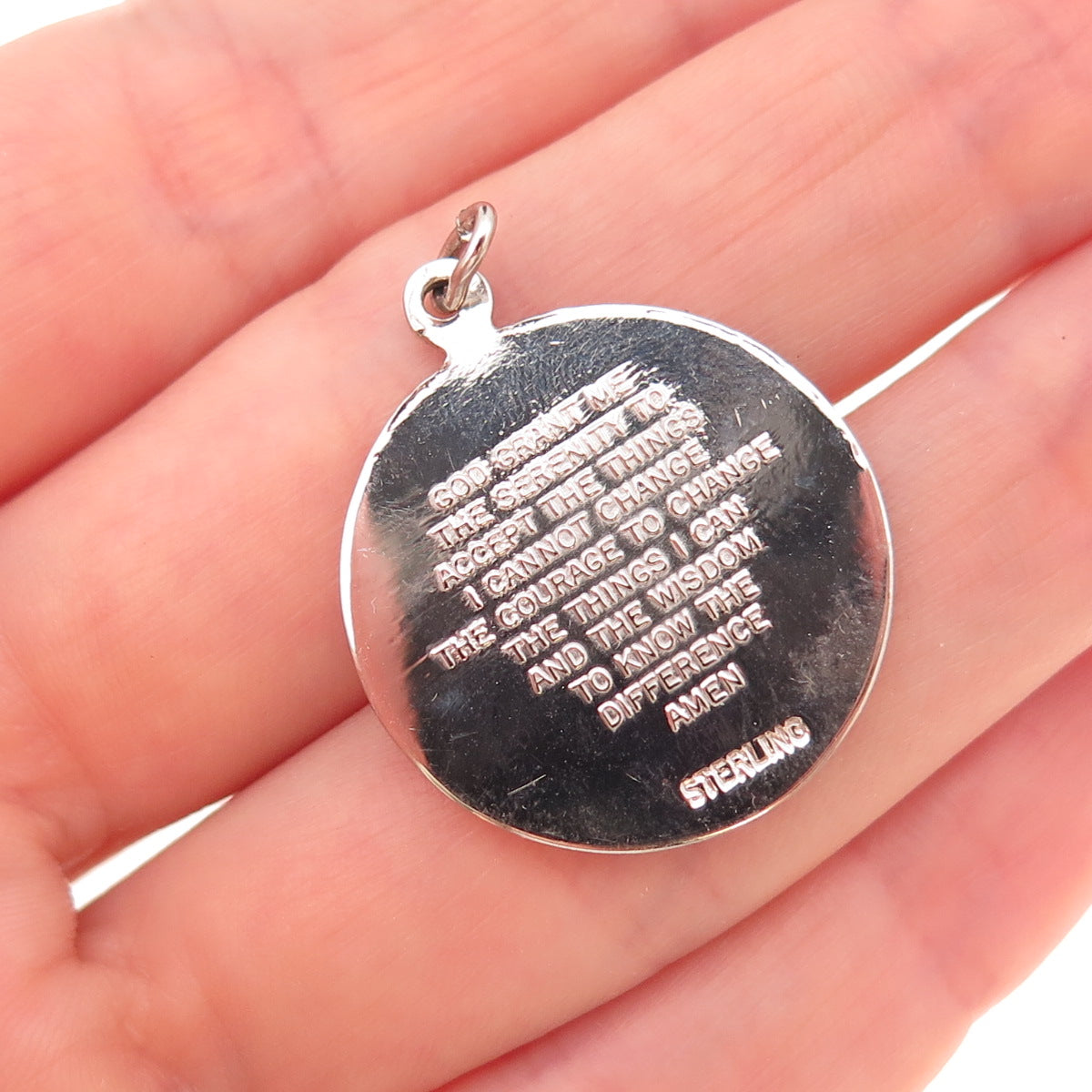 925 Sterling Silver Vintage Prayer Hands Religious Charm Pendant