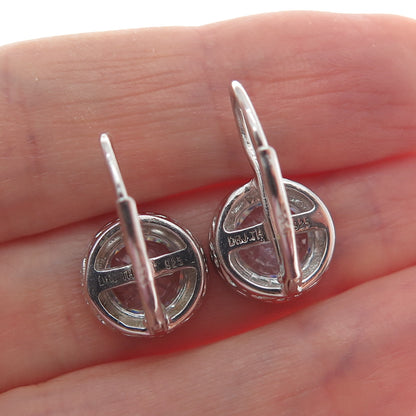 DBJ DEE BERKLE 925 Sterling Silver Round-Cut C Z Sparkle Earrings