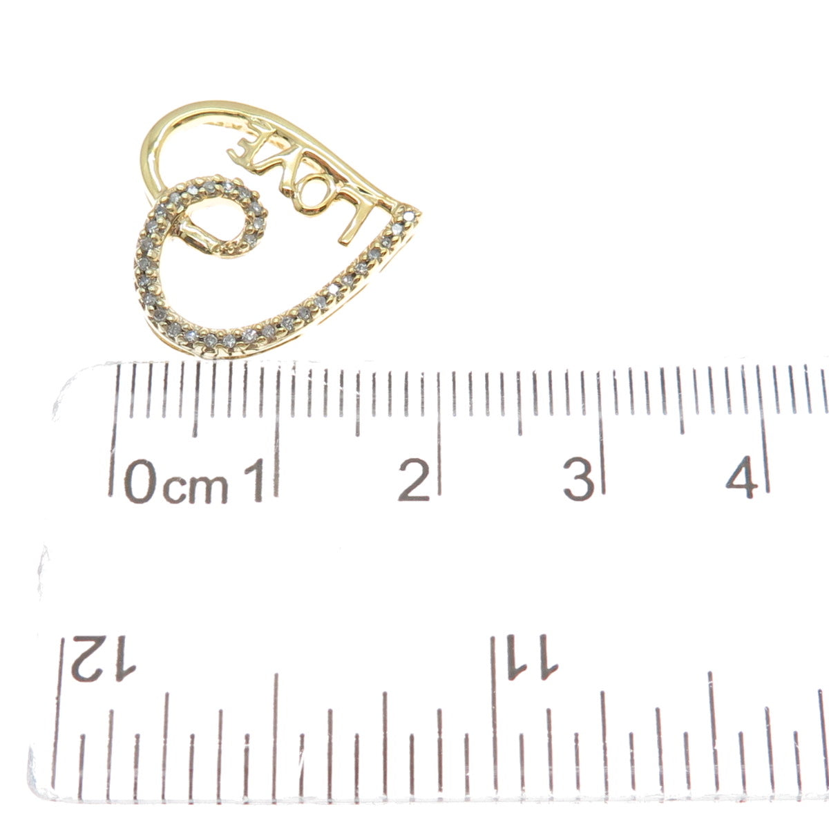 925 Sterling Silver 18K Gold Plated Real Diamond Love Always Heart Mini Pendant