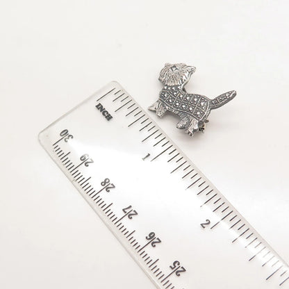 800 Silver Vintage Dog Pin Brooch