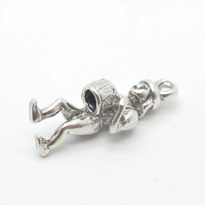 925 Sterling Silver Vintage Sun West Musician Drummer Charm Pendant