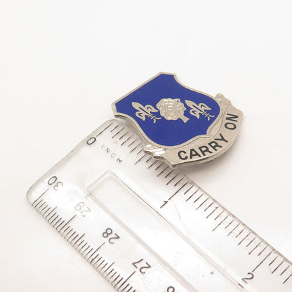 925 Sterling Silver Antique Enamel US Infantry Regiment "Carry On" Pin Brooch